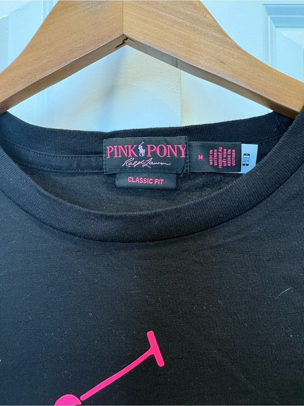 Ralph Lauren Pink Pony Classic Fit Black Cotton Tee - Picture 2 of 4